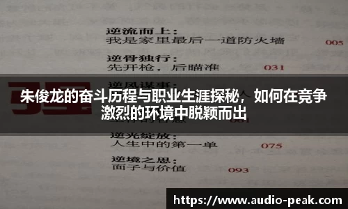 朱俊龙的奋斗历程与职业生涯探秘，如何在竞争激烈的环境中脱颖而出